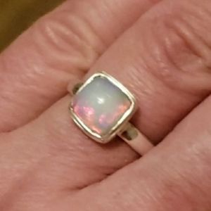 Genuine Ethiopian Opal 925 Silver Ring
